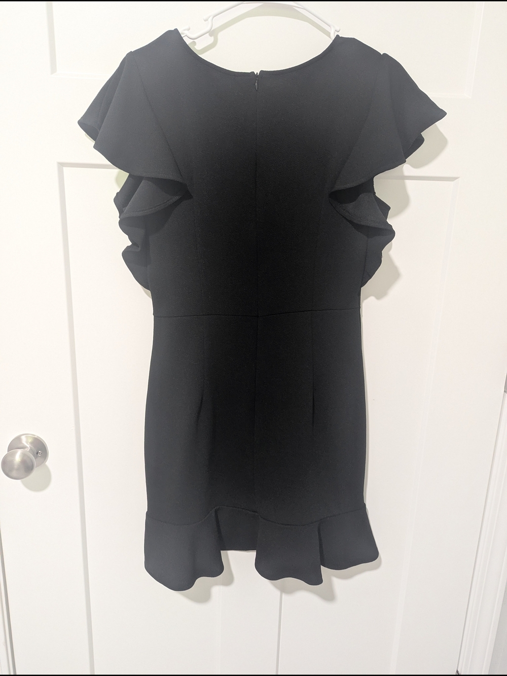 Elegant Black Ruffle Sleeve Dress - Women's - Picture 4 of 6